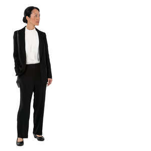 cut out asian businesswoman standing