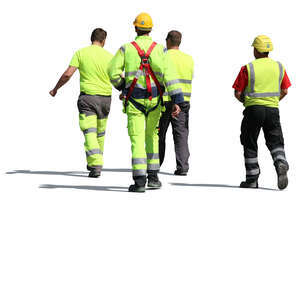 group of construction workers walking