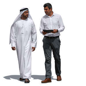 arab man talking with a businessman