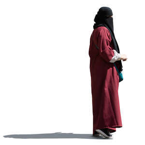 muslim woman with a niqab standing