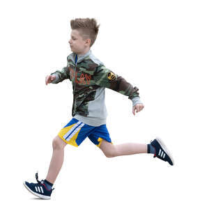 cut out boy running fast