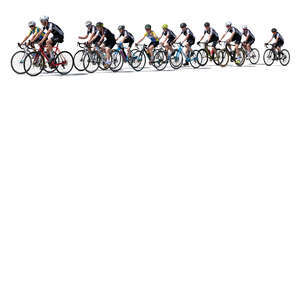 cut out large group of cyclists biking