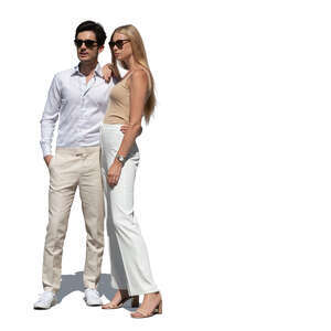 cut out elegant couple standing arms around each outher