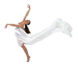 cut out female dancer performing modern dance