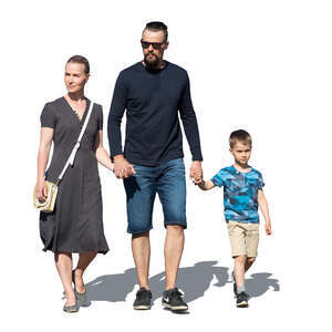 cut out family walking holding hands