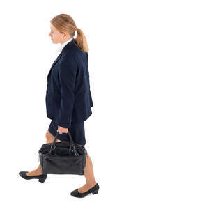 cut out top view of a busineswoman walking