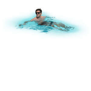 cut out man swimming