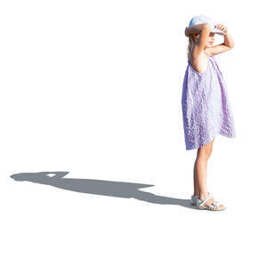 cut out little girl in a summer dress standing and looking