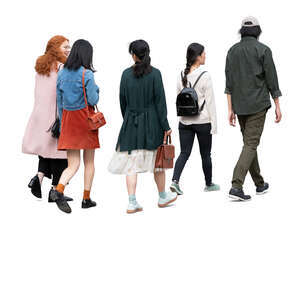 cut out group of people walking and talking