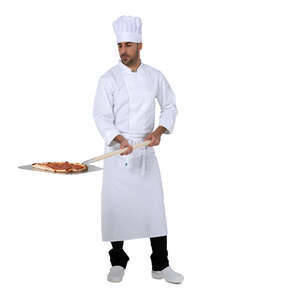 cut out male chef making pizza