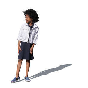 cut out little black girl standing