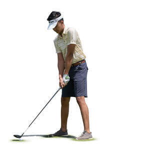 cut out man playing golf