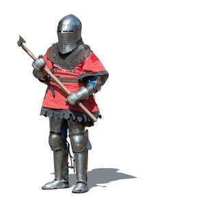 cut out medieval knight standing in guard