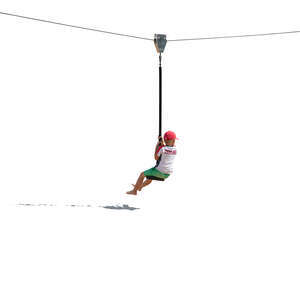 cut out boy swinging on a playground equipment