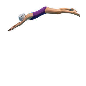 cut out girl swimmer jumping into pool