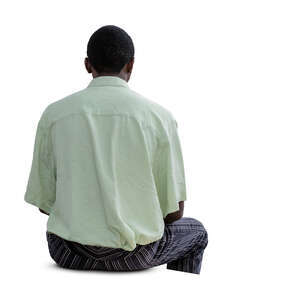 cut out man sitting seen from back angle