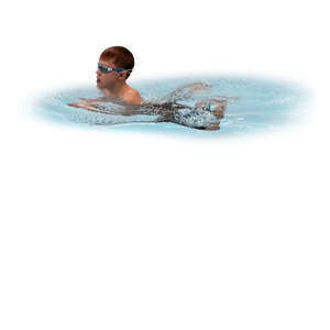 cut out boy swimming