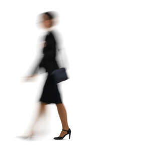 cut out motion blur image of a businesswoman walking