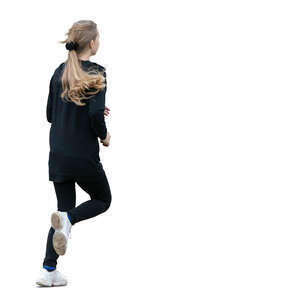 cut out teenage girl jogging