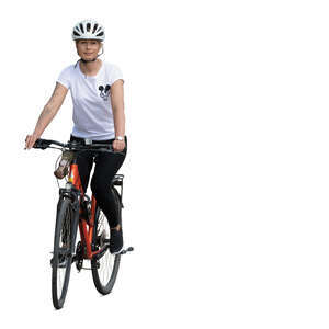 cut out woman cycling