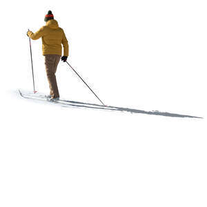 cut out backlit man skiing