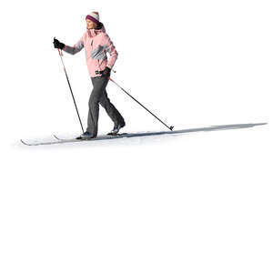 cut out woman skiing