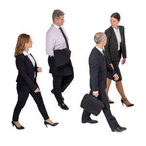 cut out group of business people walking seen from above