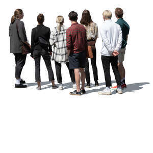 cut out group of young people standing