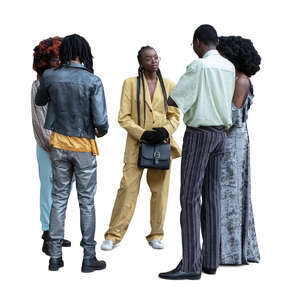 cut out group of young black people standing and talking