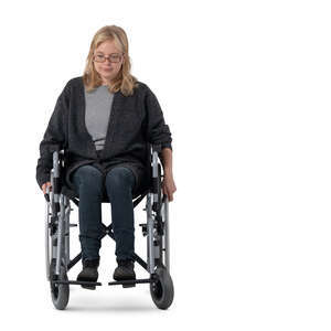 cut out woman sitting in a wheelchair