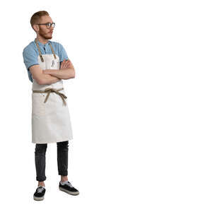 cut out hipster waiter standing