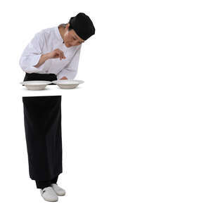 cut out asian chef preparing foods at a restaurant