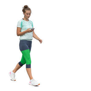 cut out young woman going to work out