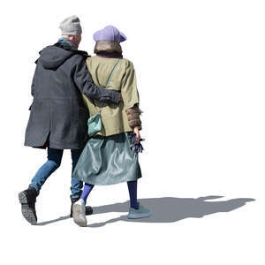 cut out couple in spring walking