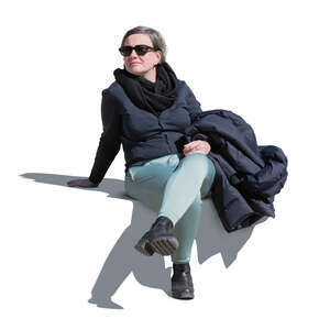 cut out woman sitting in the sun