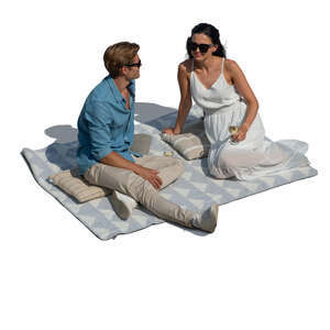 cut out man and woman relaxing on a picnic