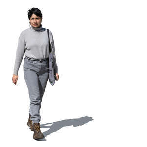 cut out mexican woman walking