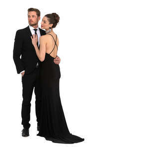 cut out elegant couple at a party standing  together