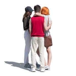 cut out group of young people standing