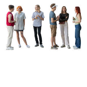 group of teenagers hanging out and drinking soft drinks