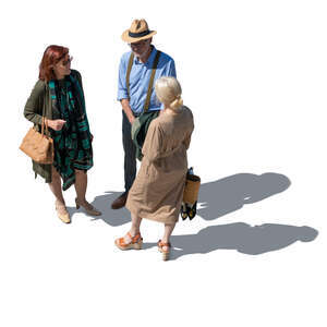 cut out group of senior citizens standing and talking