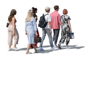 cut out group of young people walking