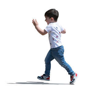 cut out little boy running