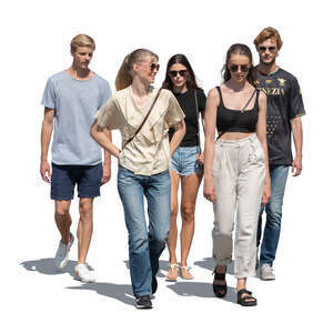 cut out group of young people walking