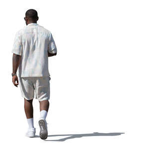 cut out black man in summer walking