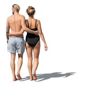 couple at the beach walking