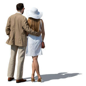 cut out couple in formal summer clothes standing together