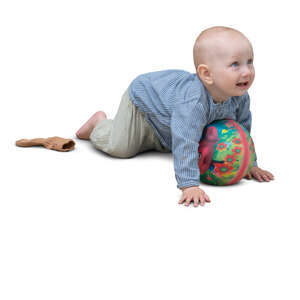 cut out little boy playing with the ball on the floor