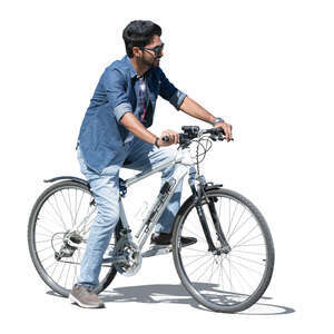 cut out indian man riding a bike