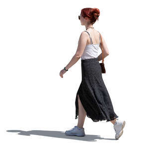 young woman walking